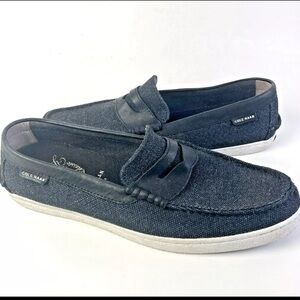 Cole Haan Men 10.5 Maine Classic Pinch Canvas Penny Loafer Slip On Black